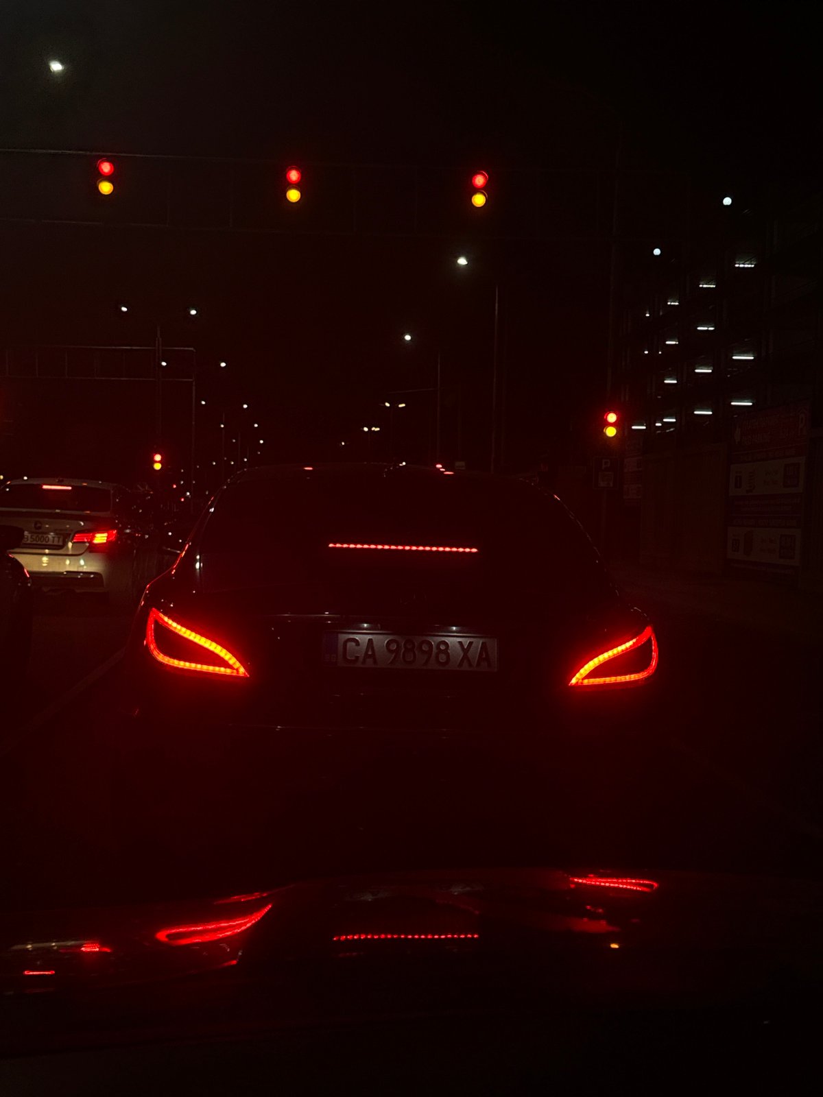 Car with illuminated taillights observed on Plovdiv street