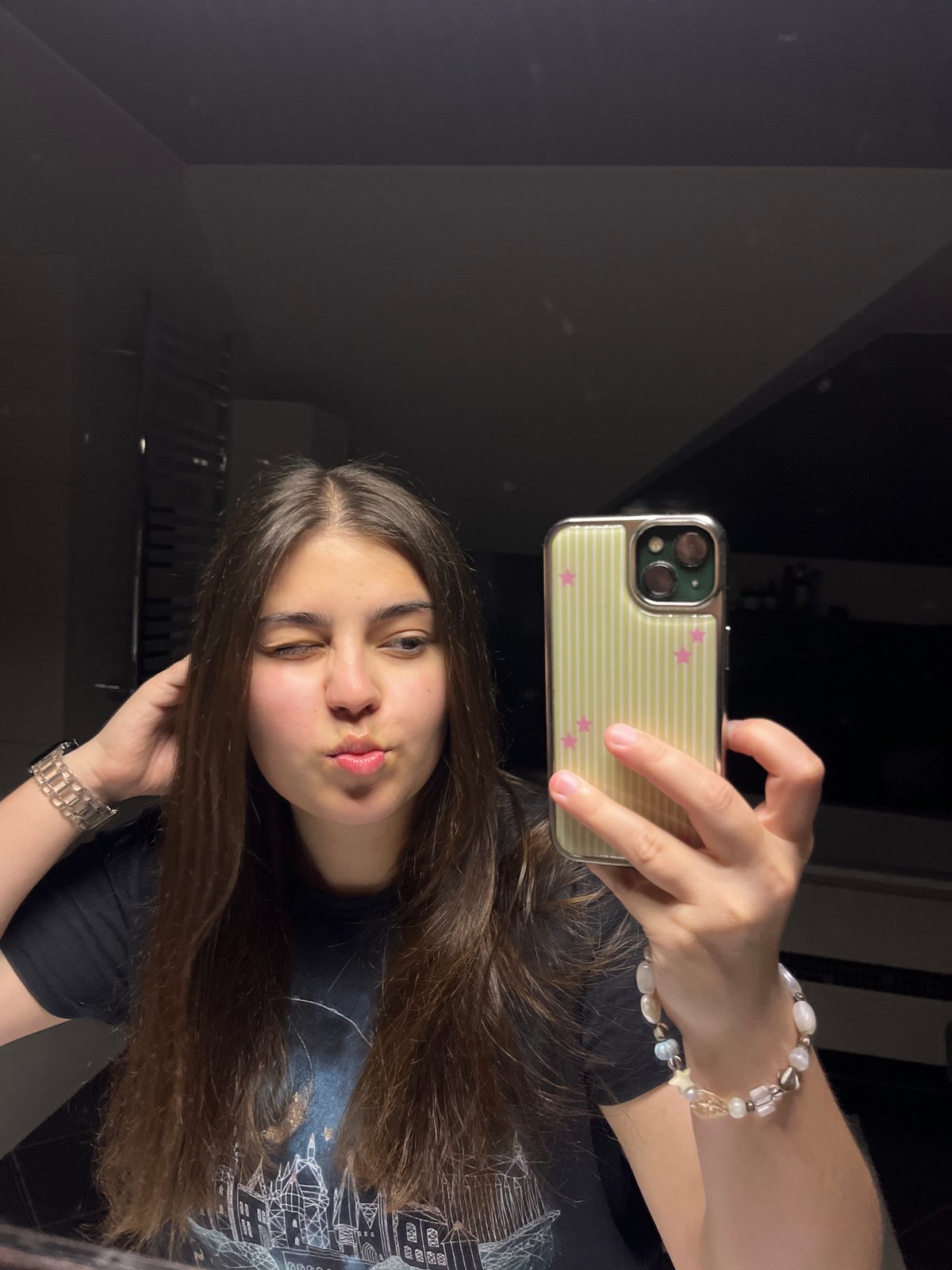 Evening selfie session and bedroom time in Koroviia