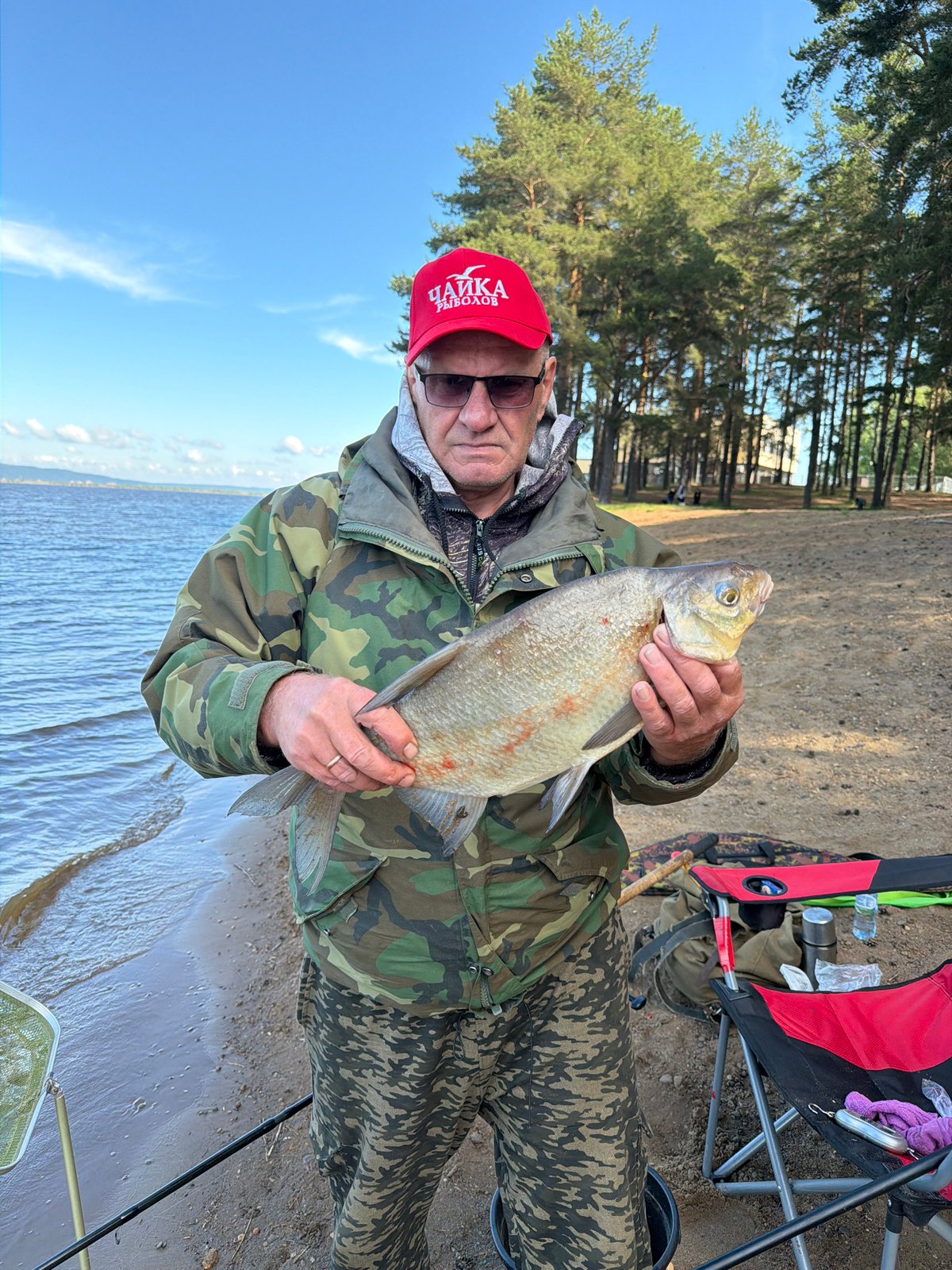Early morning fishing success captured in Chaikovsky, Russia
