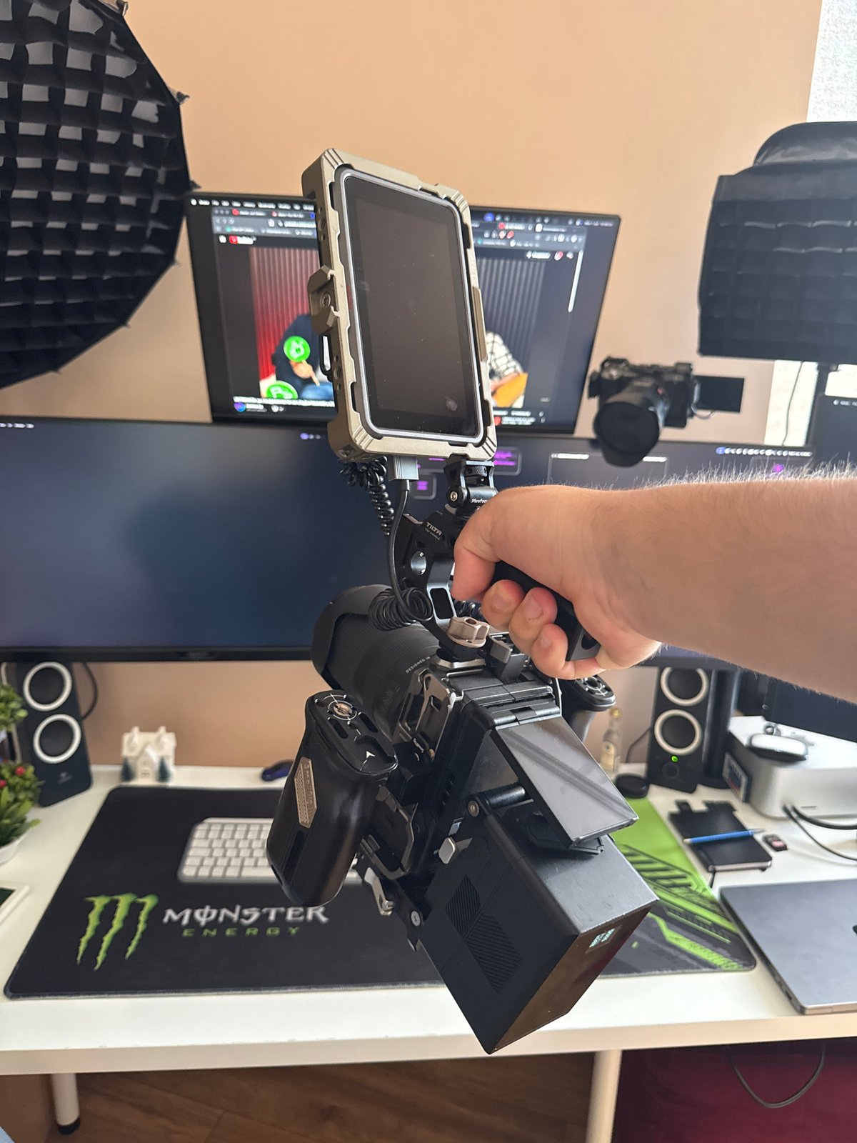 Video production equipment documented in Sofia morning session