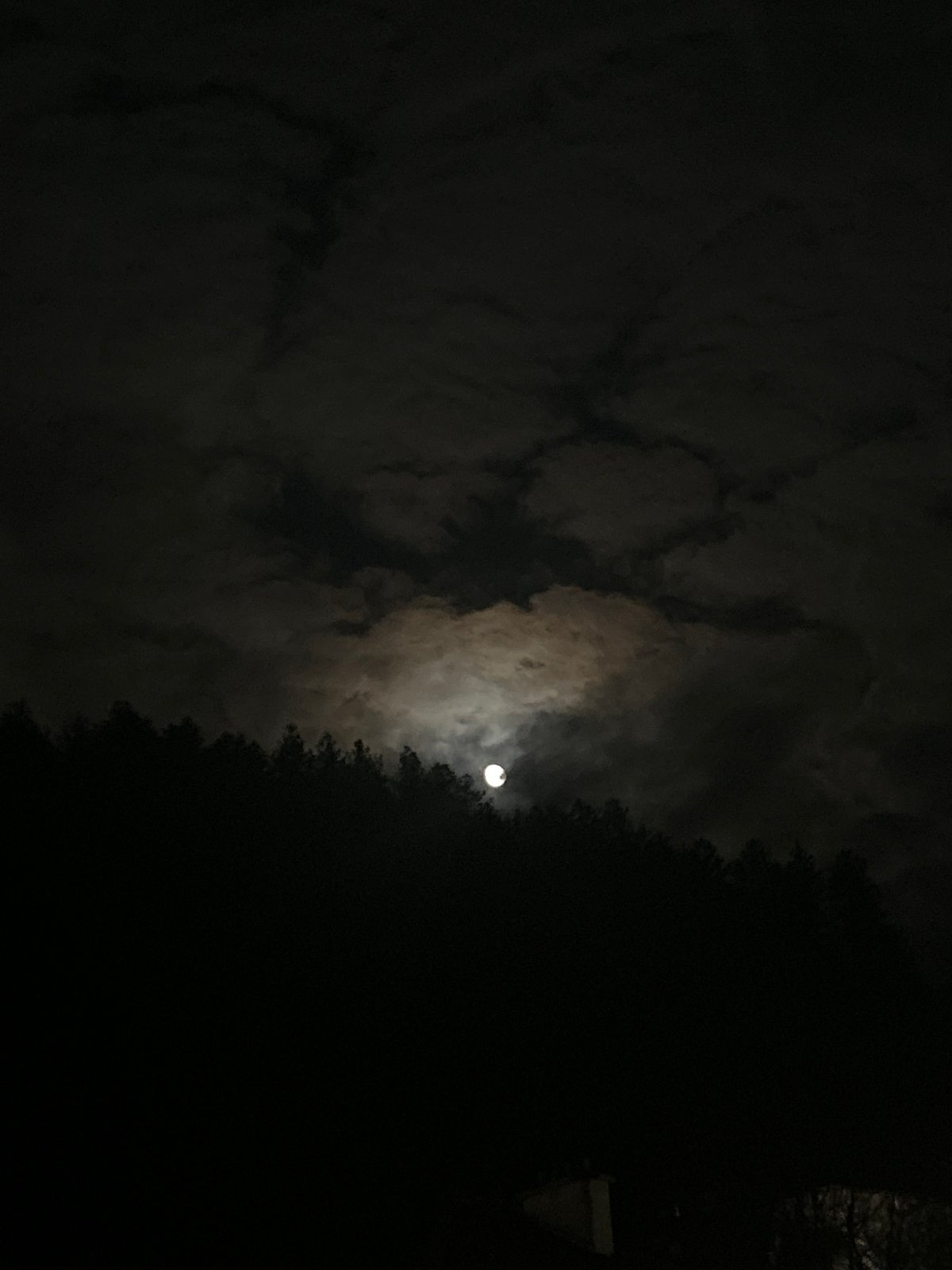 Young man poses for nighttime photo under cloudy moon
