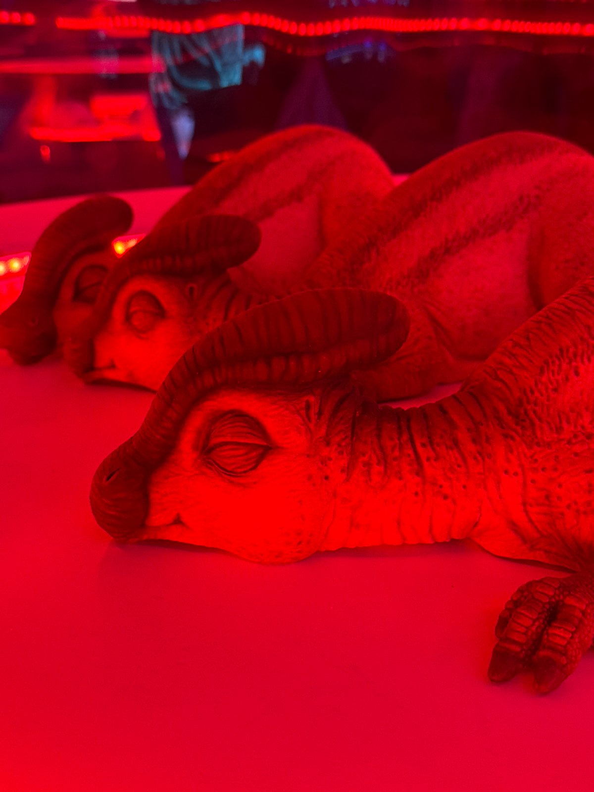 Inside the Jurassic World attraction, dinosaurs everywhere