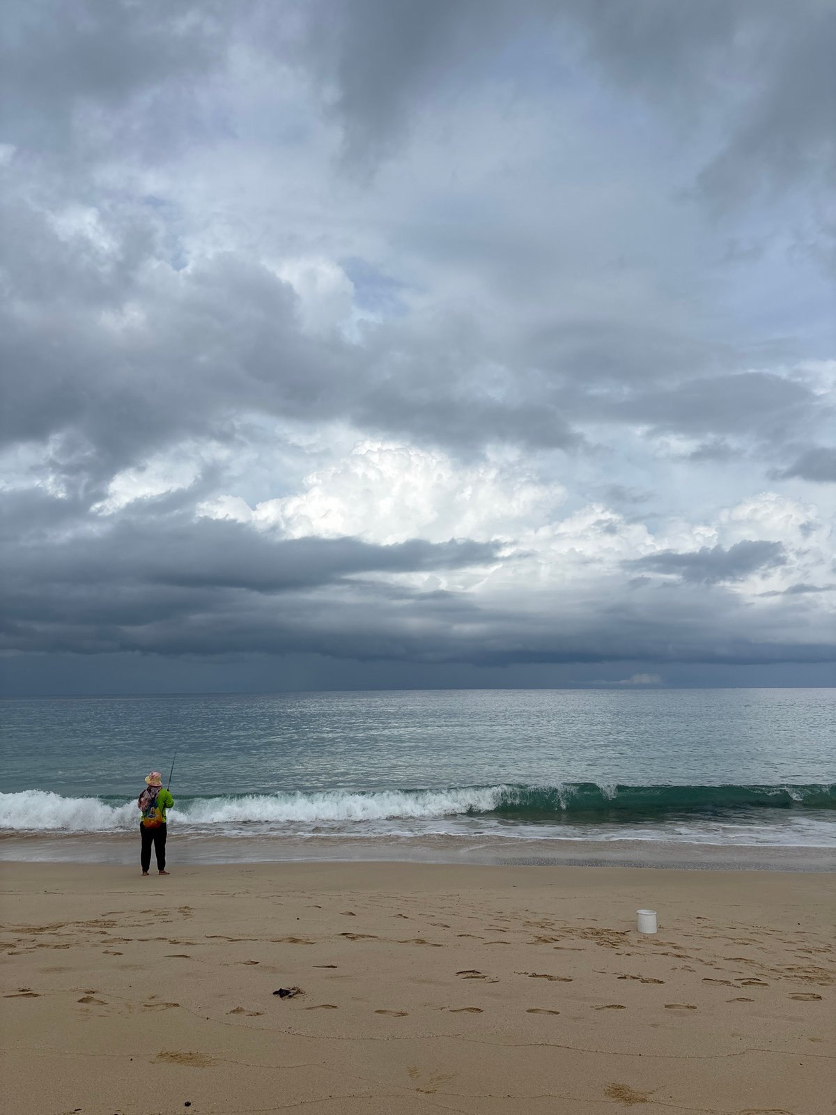 Morning fishing activity observed at Choeng Thale beach