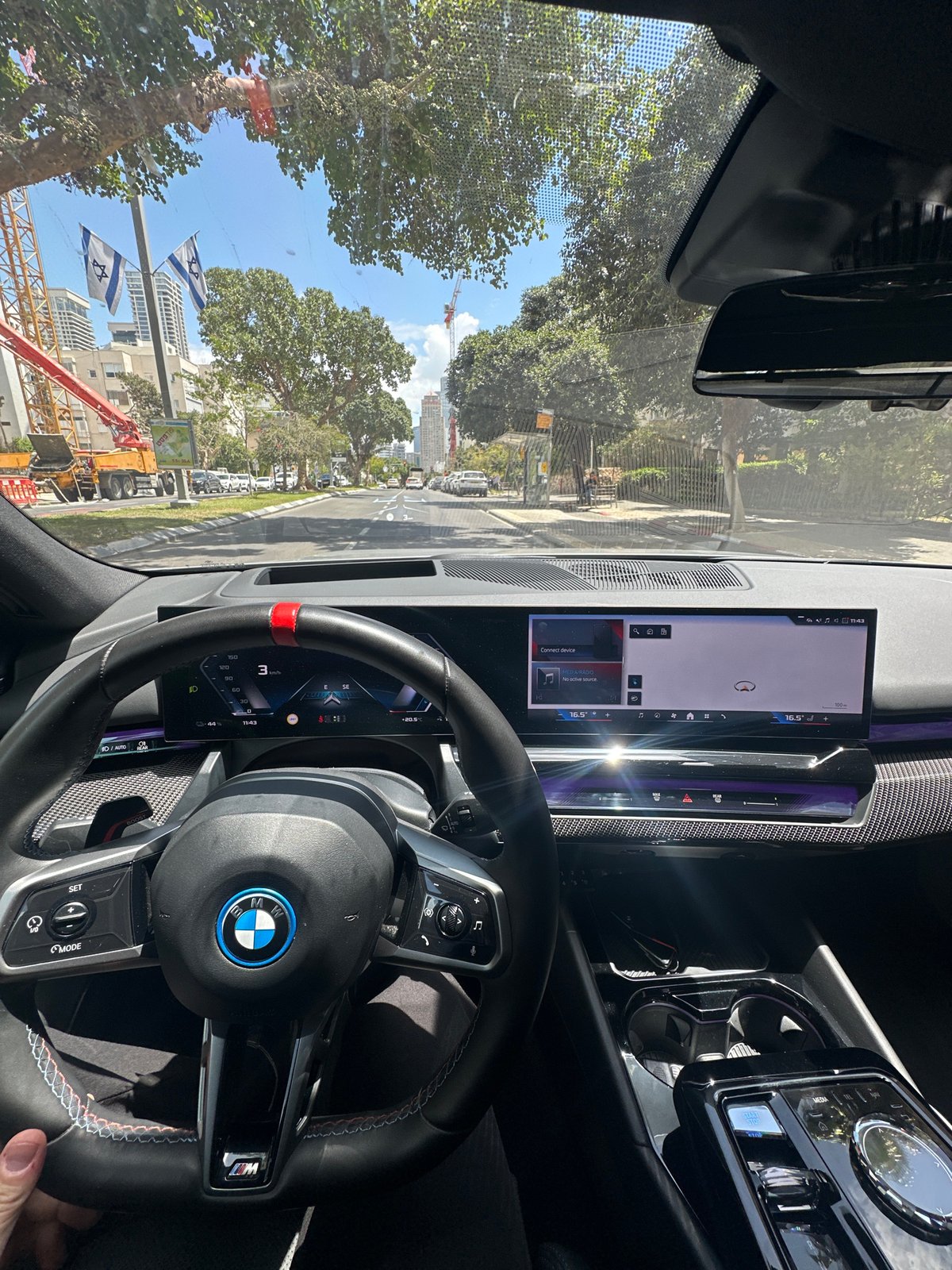 BMW interior with active navigation system documented in Tel Aviv