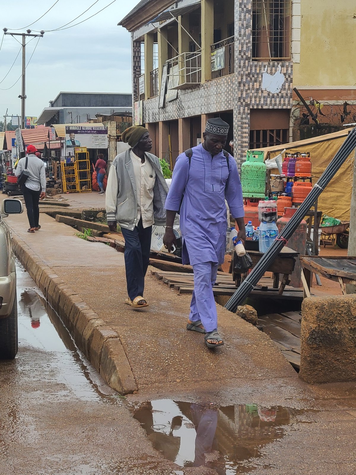 Urban street life documented during soccer tournament activities