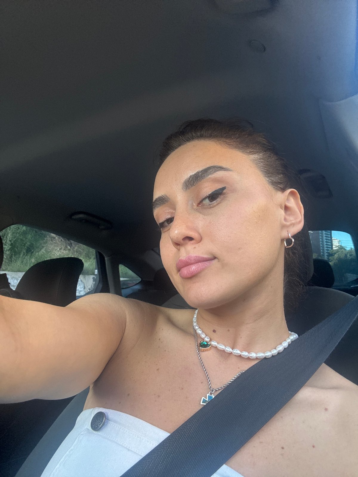 Car selfies and street art during Tbilisi drive