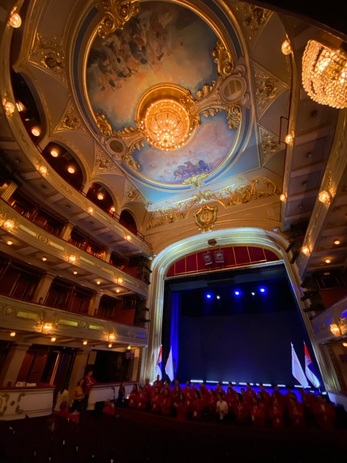 Media production event staged at ornate Belgrade theater