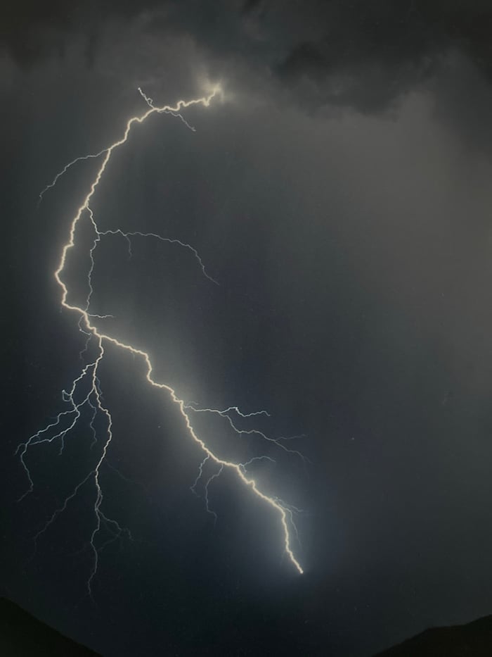 Lightning strike and indoor cat scene documented in Budva