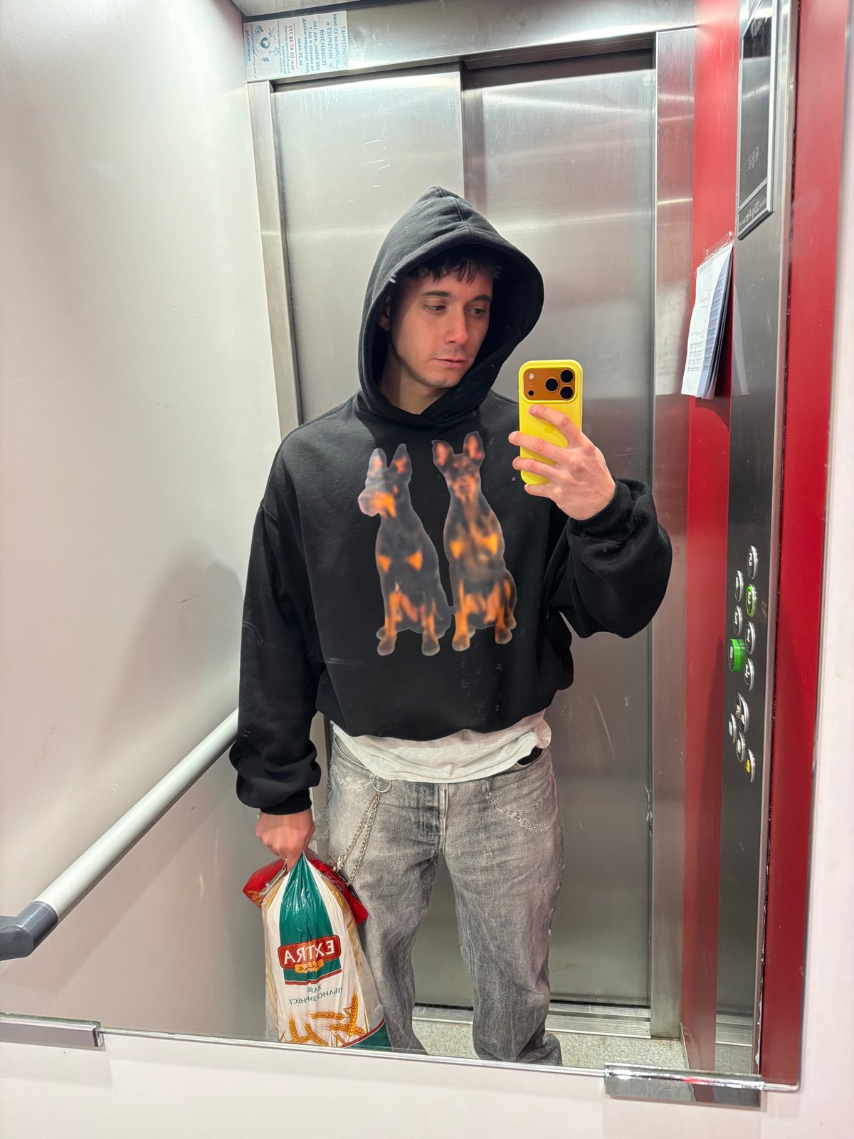 Young adult takes multiple selfies in Sofia locations
