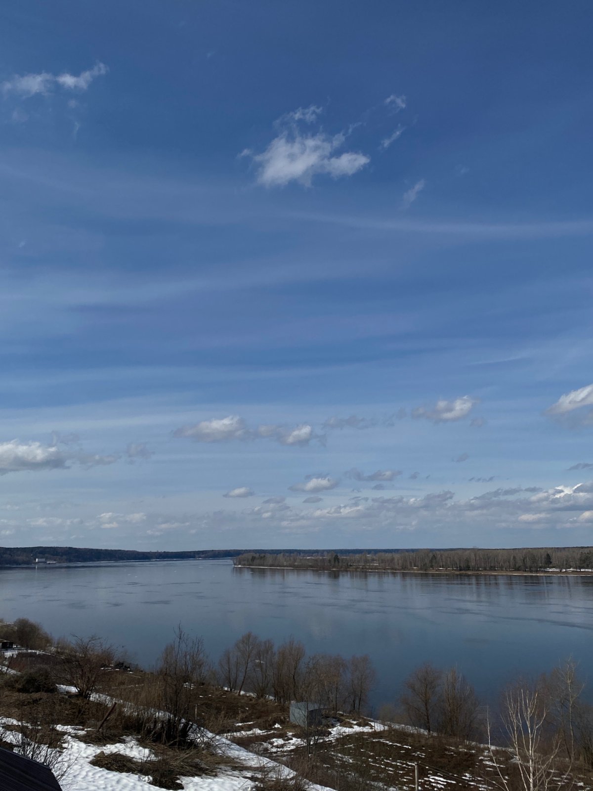 Water landscape observed under cloudy skies in Ольховка, Russia