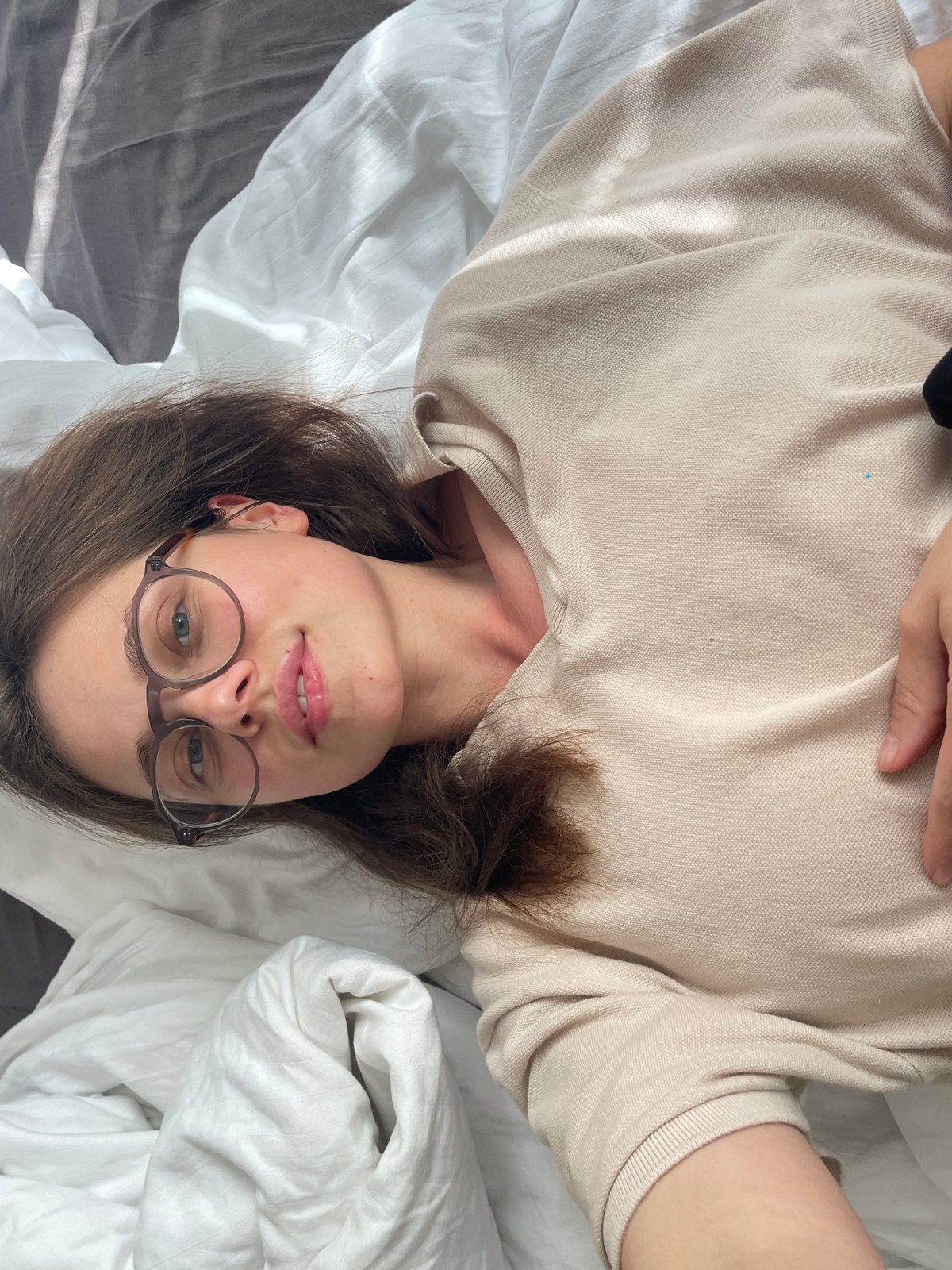 Relaxed bedroom portrait series in Vrchlabí, Czechia