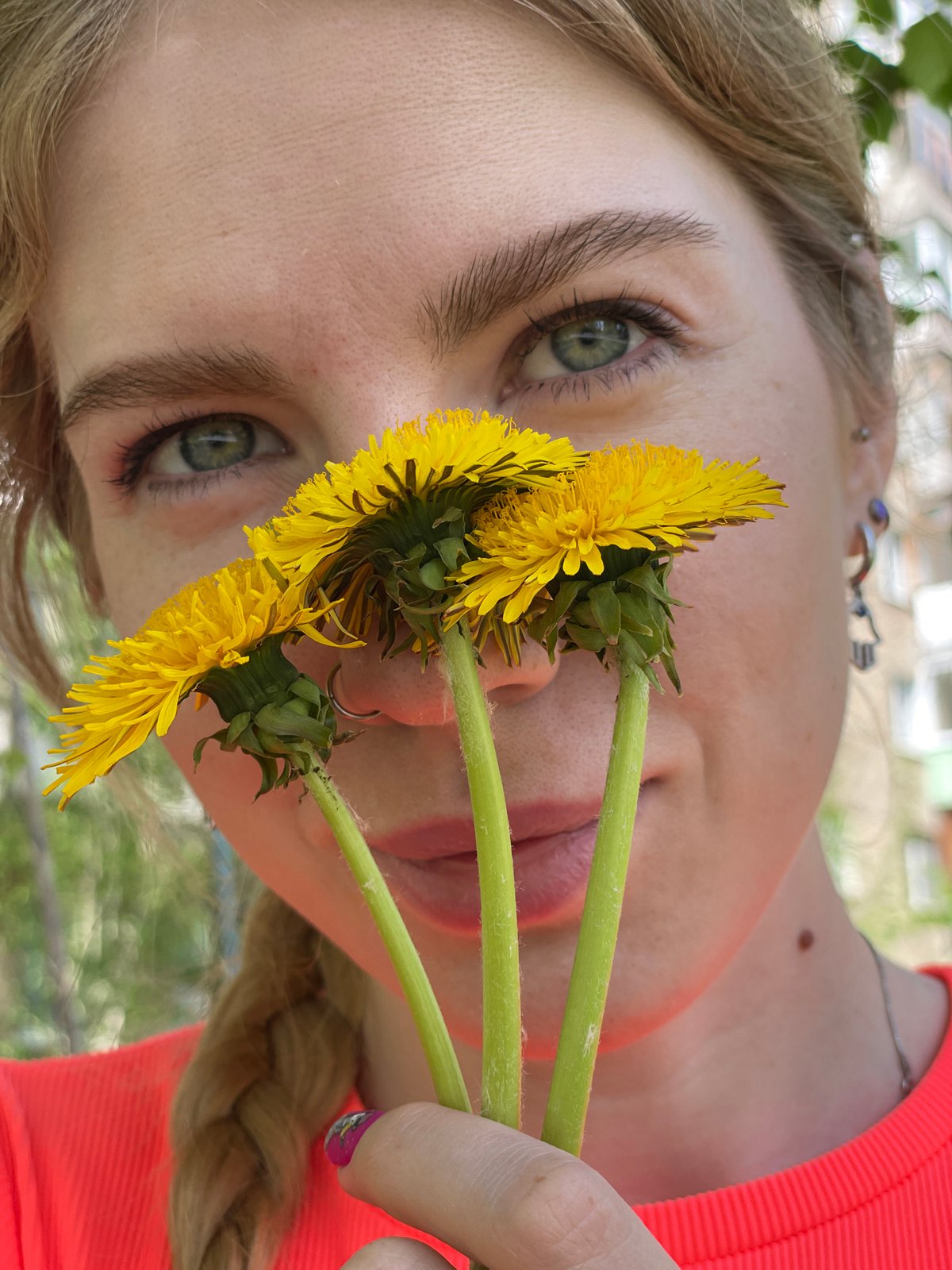 Spring dandelion field portraits captured in Izhevsk, Russia