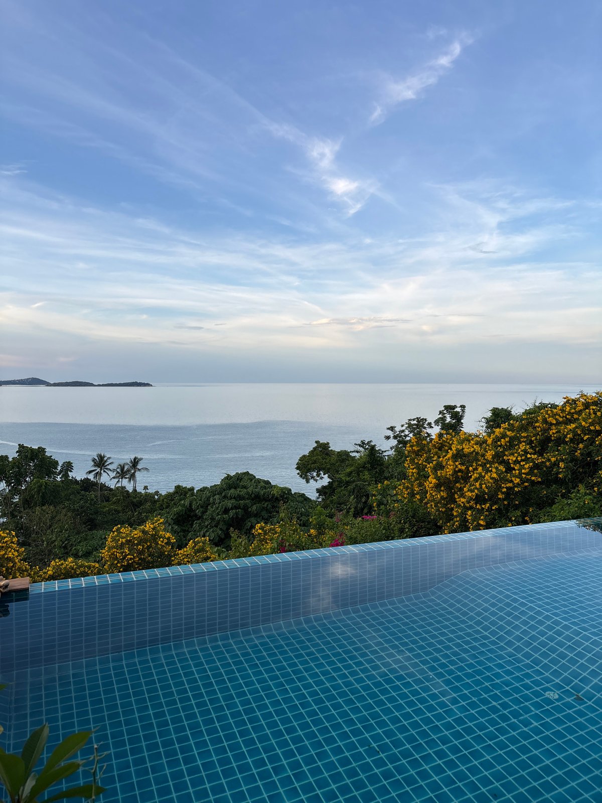 Ko Samui balcony views and hillside roads at dusk