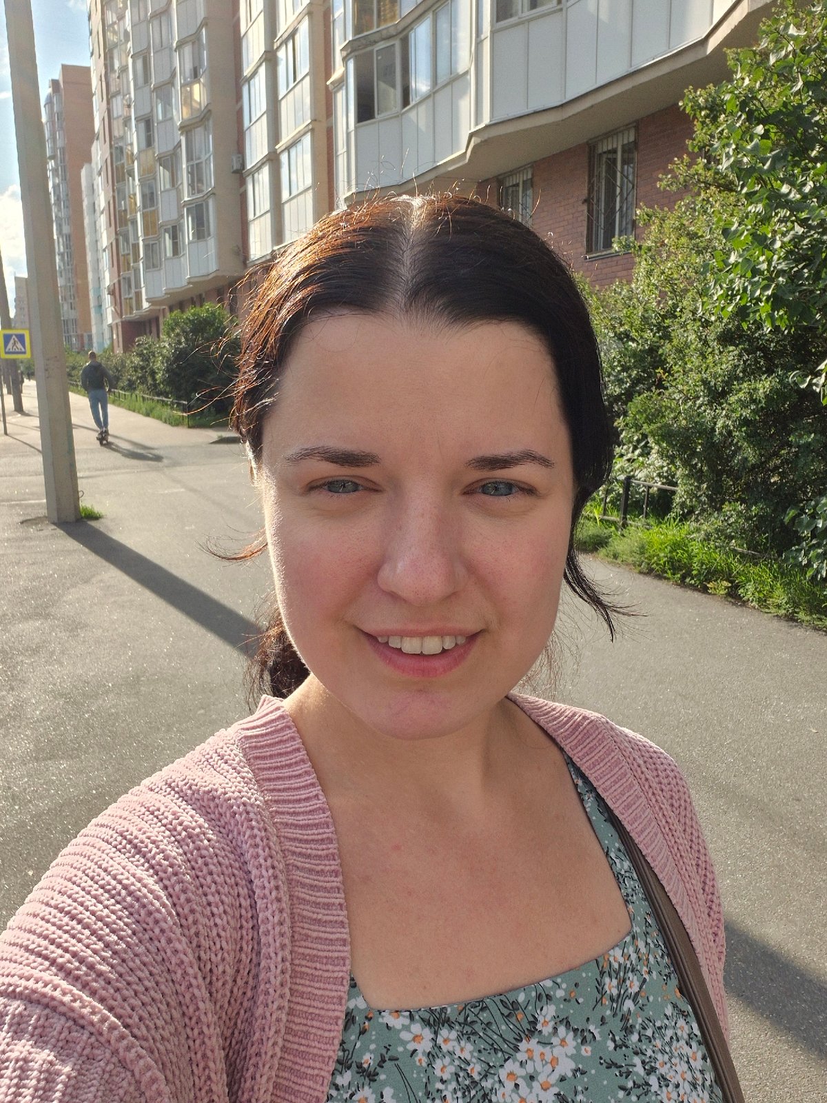 Portrait session on a Saint Petersburg residential street