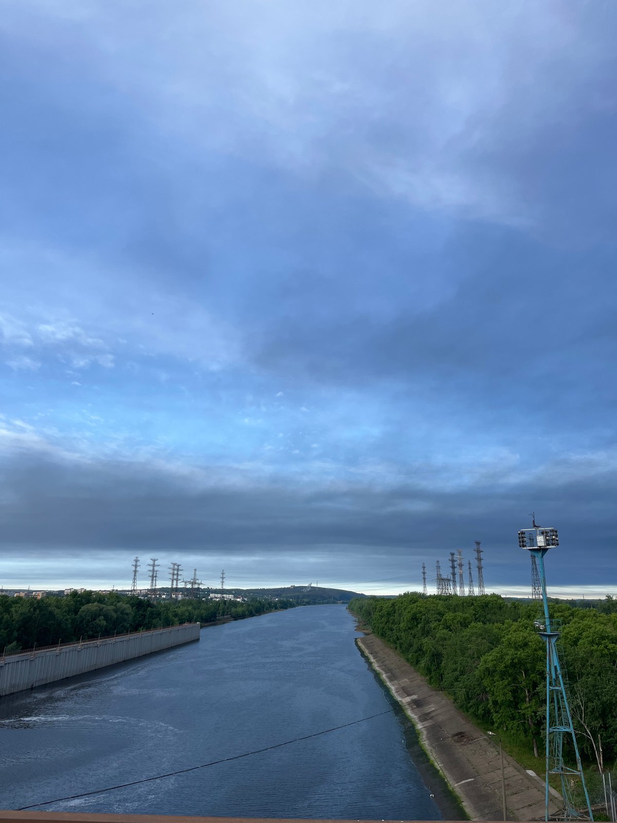 Water body with concrete structure observed near Chaikovsky, Russia