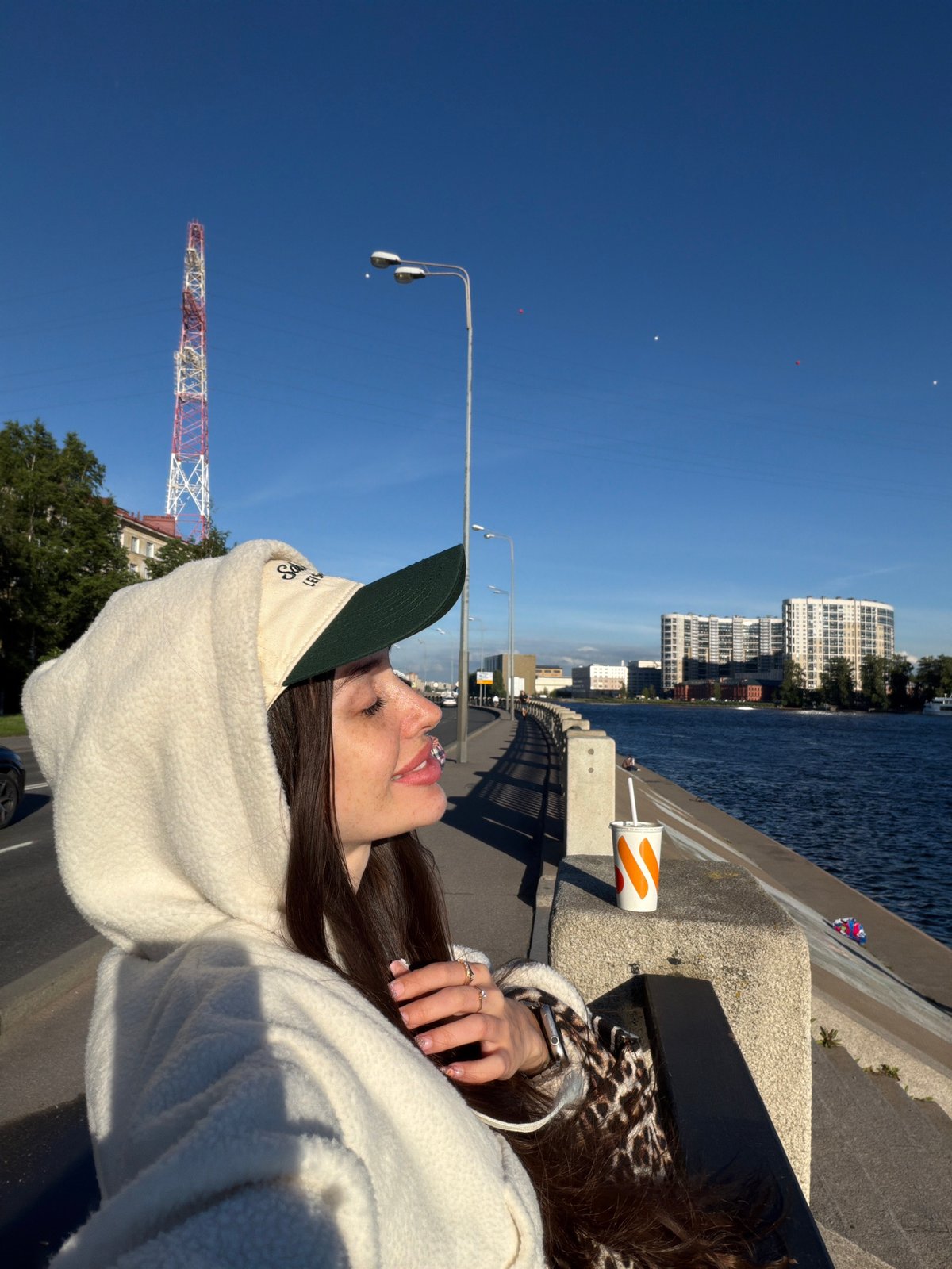 Woman observed near waterfront apartment complex in Shushary, Russia