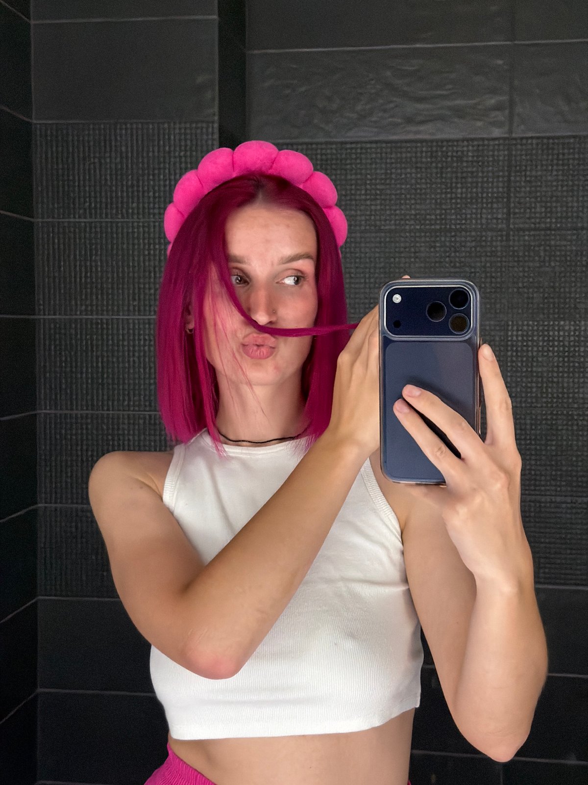 Bathroom selfie session in Chaikovsky, multiple takes