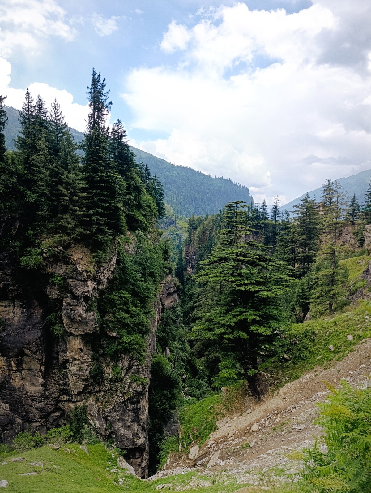 Mountain views and winding roads in Palchan Himalayas