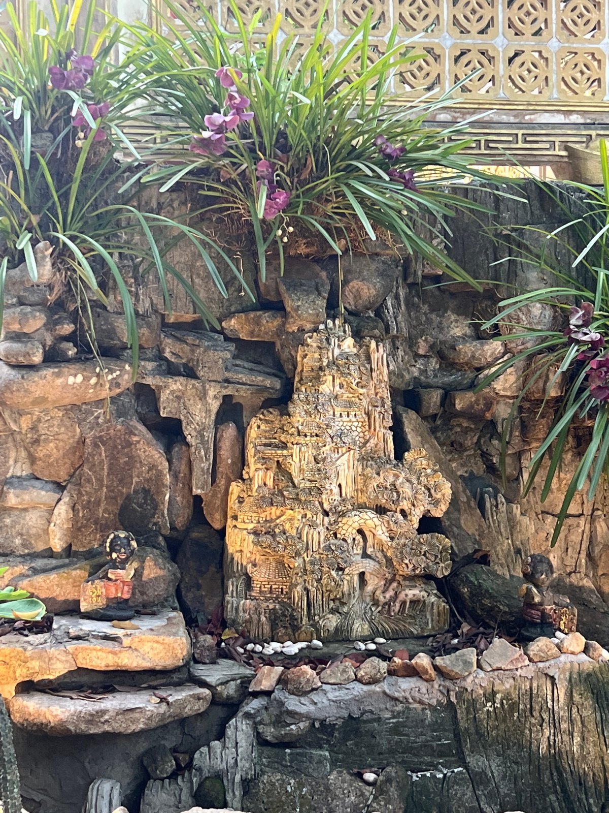 Exploring an ornate temple complex on Koh Phangan