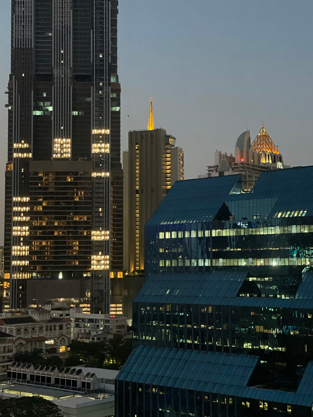 Evening Bangkok cityscape and street scenes documented April 27
