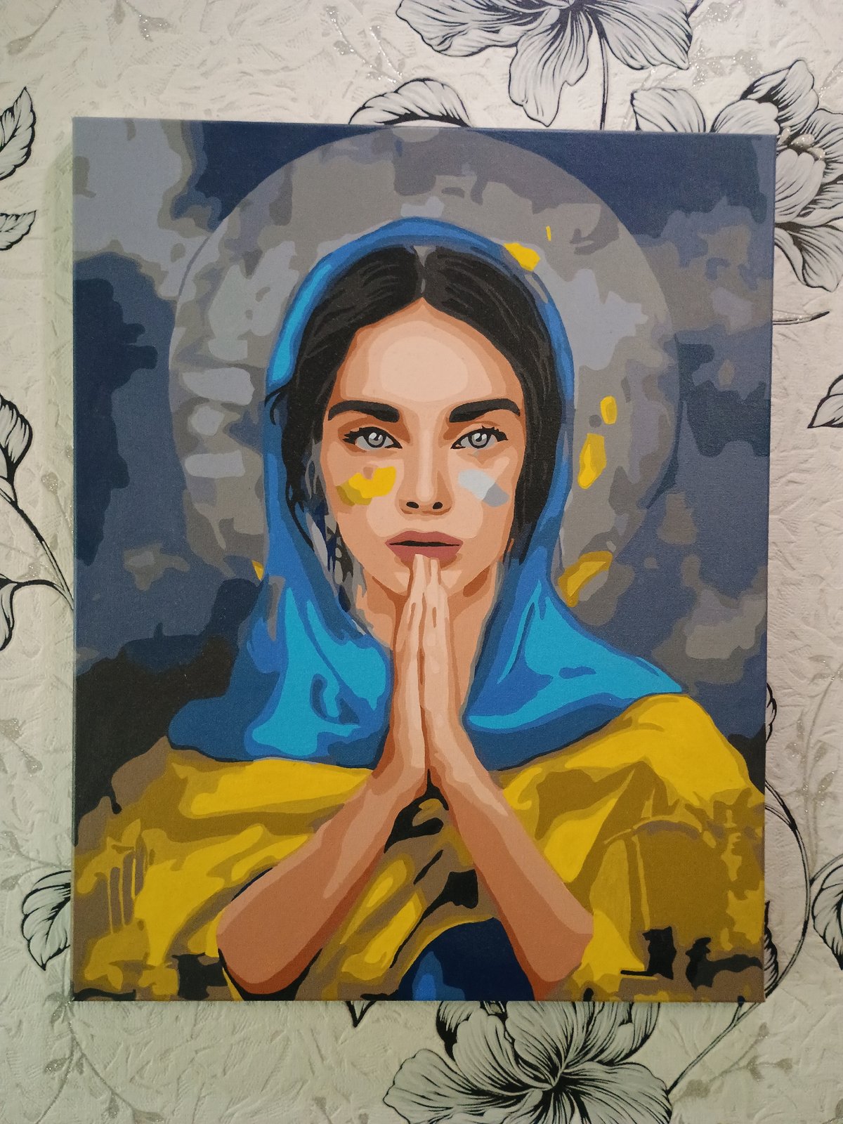 Art exhibition featuring Ukrainian-themed paintings documented in Zaporizhzhia