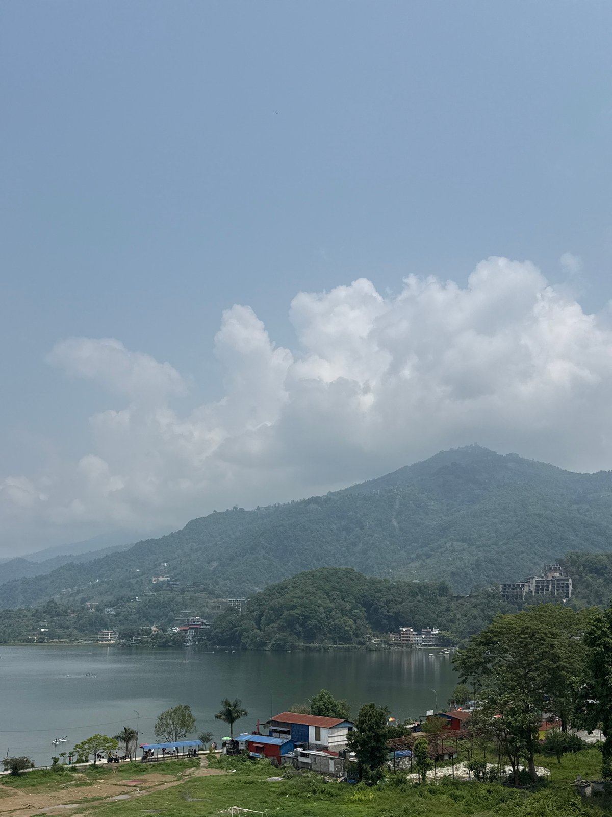 Morning lakeside breakfast documented in Pokhara, Nepal