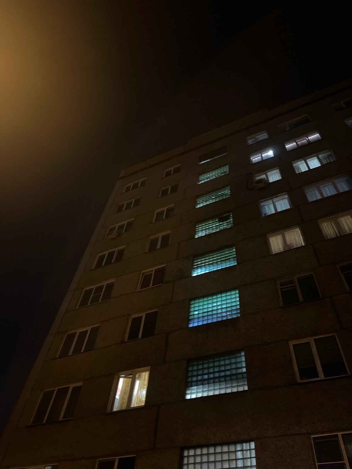 Nighttime street scenes documented in Krasnoyarsk, Russia