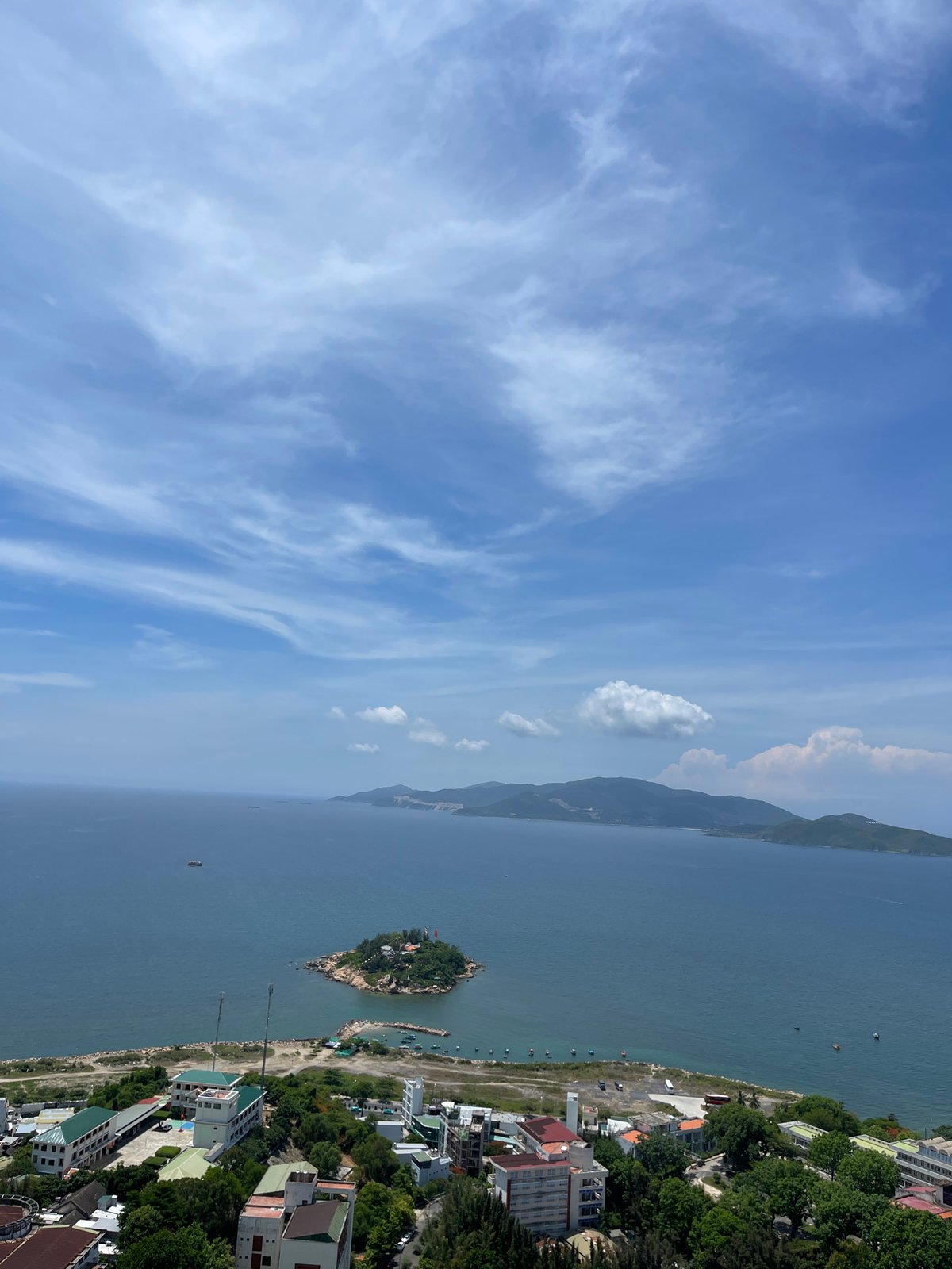 Nha Trang from above: coastal city sprawl meets blue sky