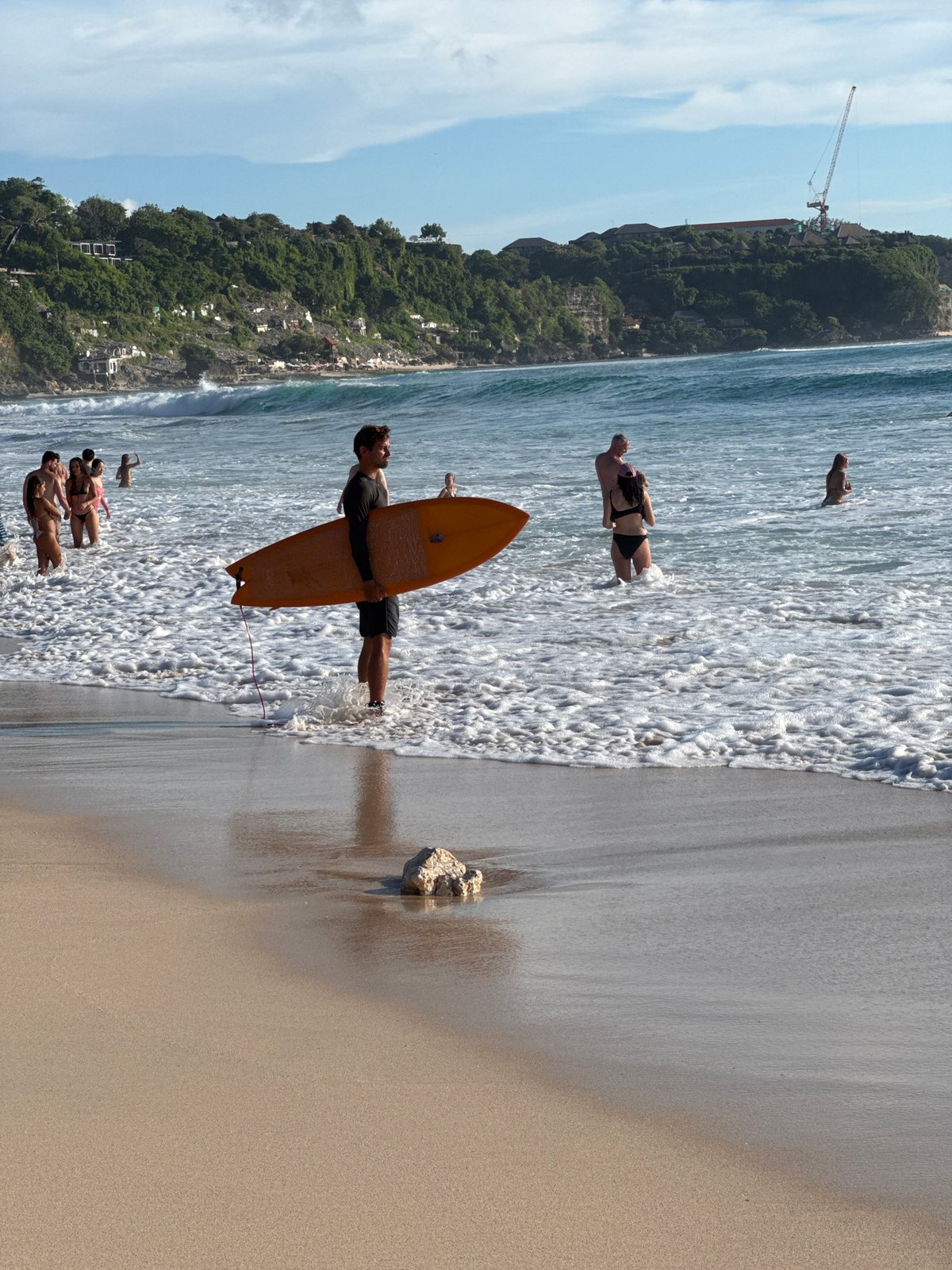 Clear sunny day observed at Kuta Selatan beach, Indonesia