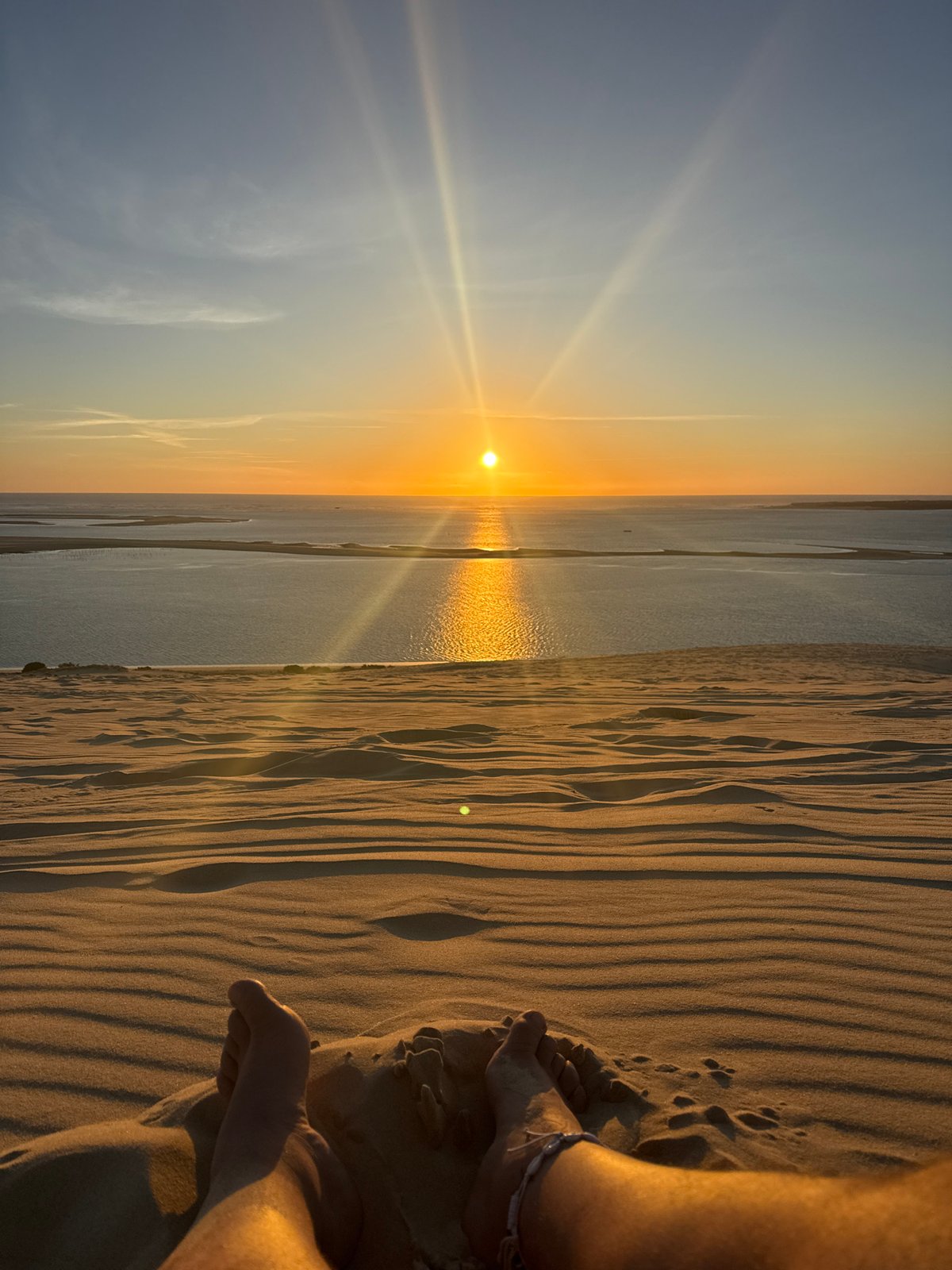 Sunset recreation observed at France's Dune of Pilat