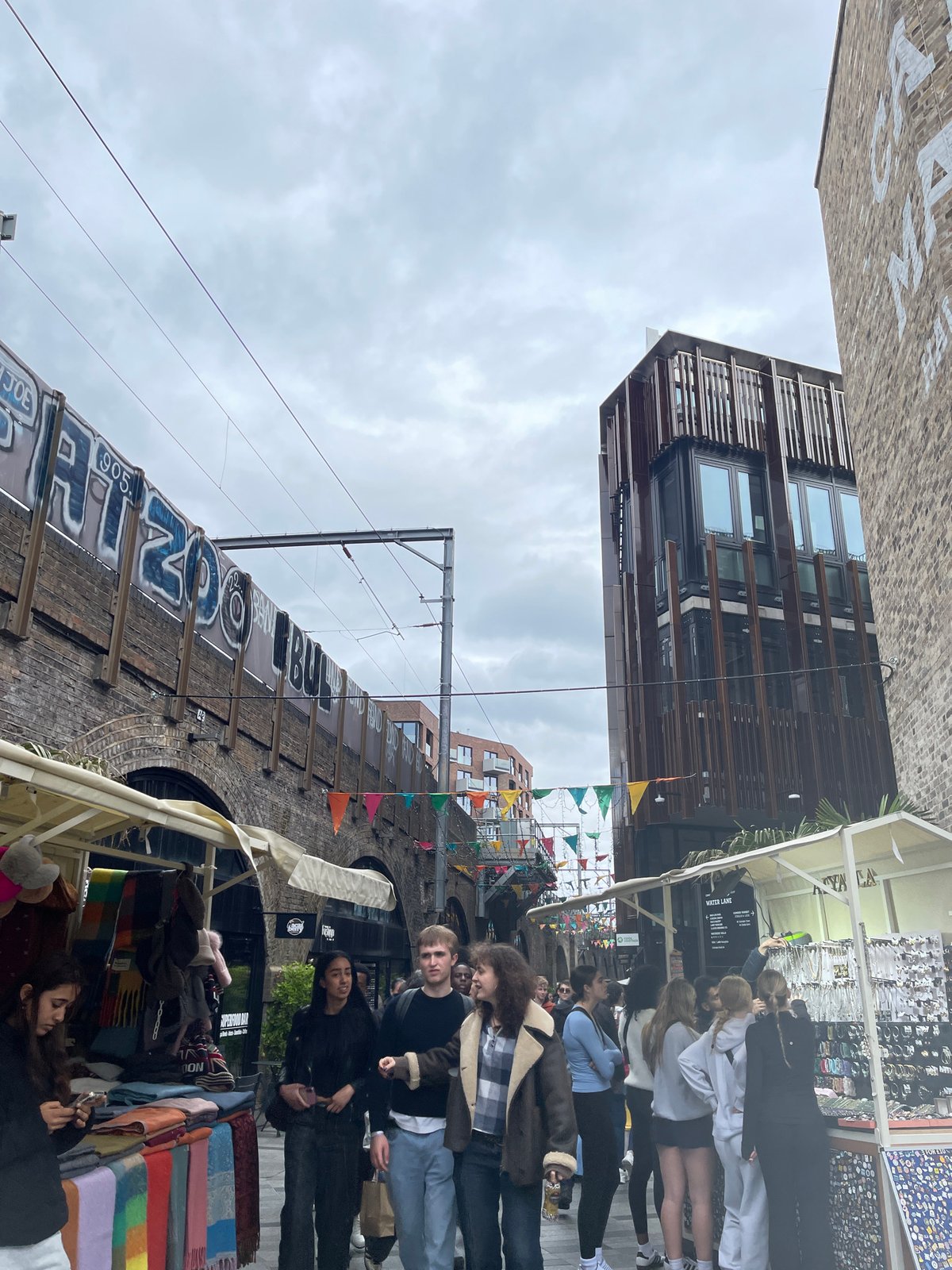 London market visitor documents street scenes and cupcake moment