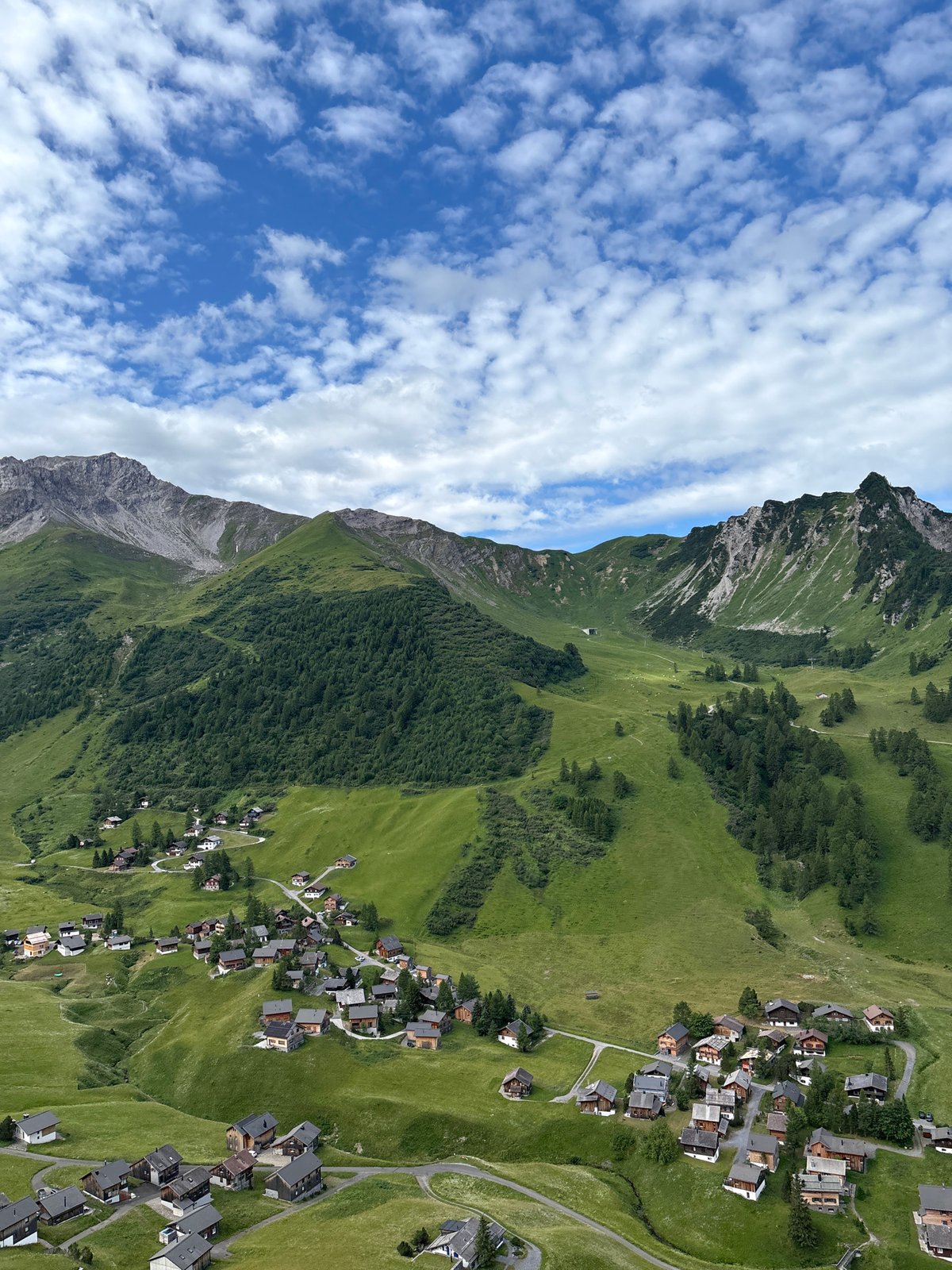 Malbun's quiet alpine village and ski area in summer