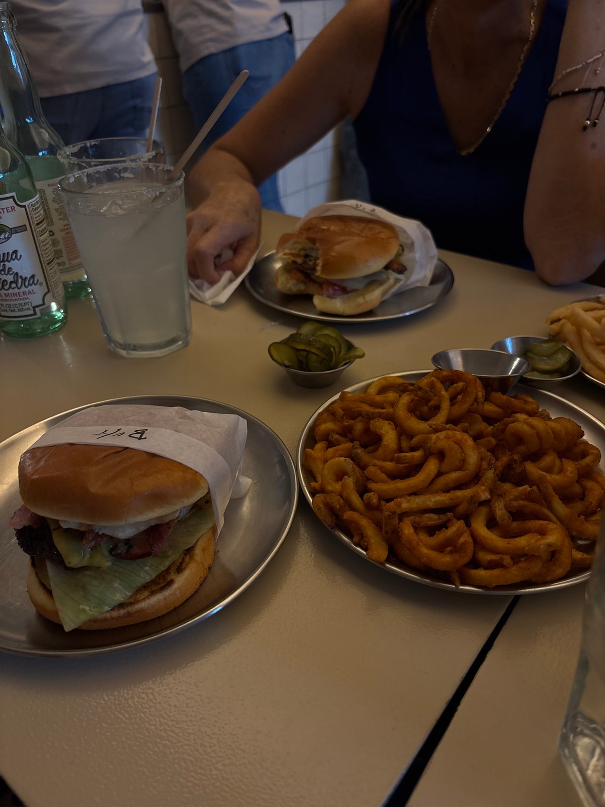 Two diners share meal at Mexico City restaurant
