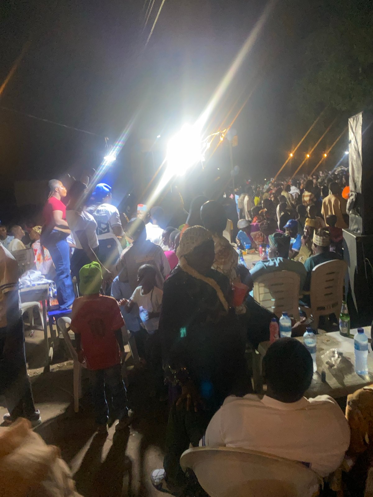 Large nighttime community gathering draws hundreds in Epe, Nigeria