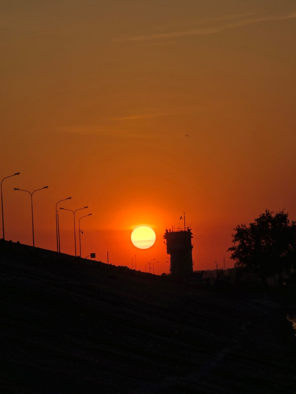 Evening sunset documented across Chaikovsky Russia by residents