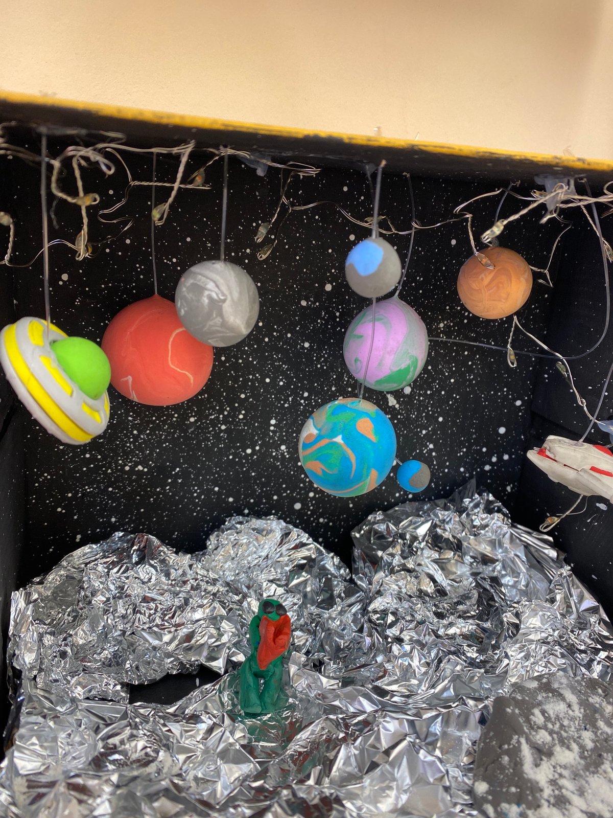 Solar system diorama with nine planets observed in Yekaterinburg