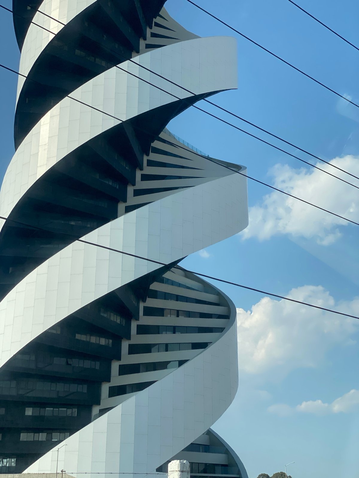 Modern curved architecture documented in Tlaxcalancingo, Mexico