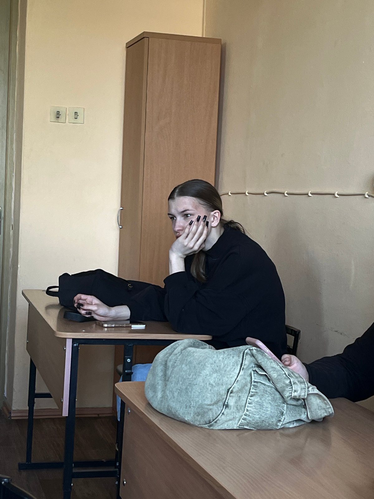 Student documented in Saint Petersburg classroom during morning study session