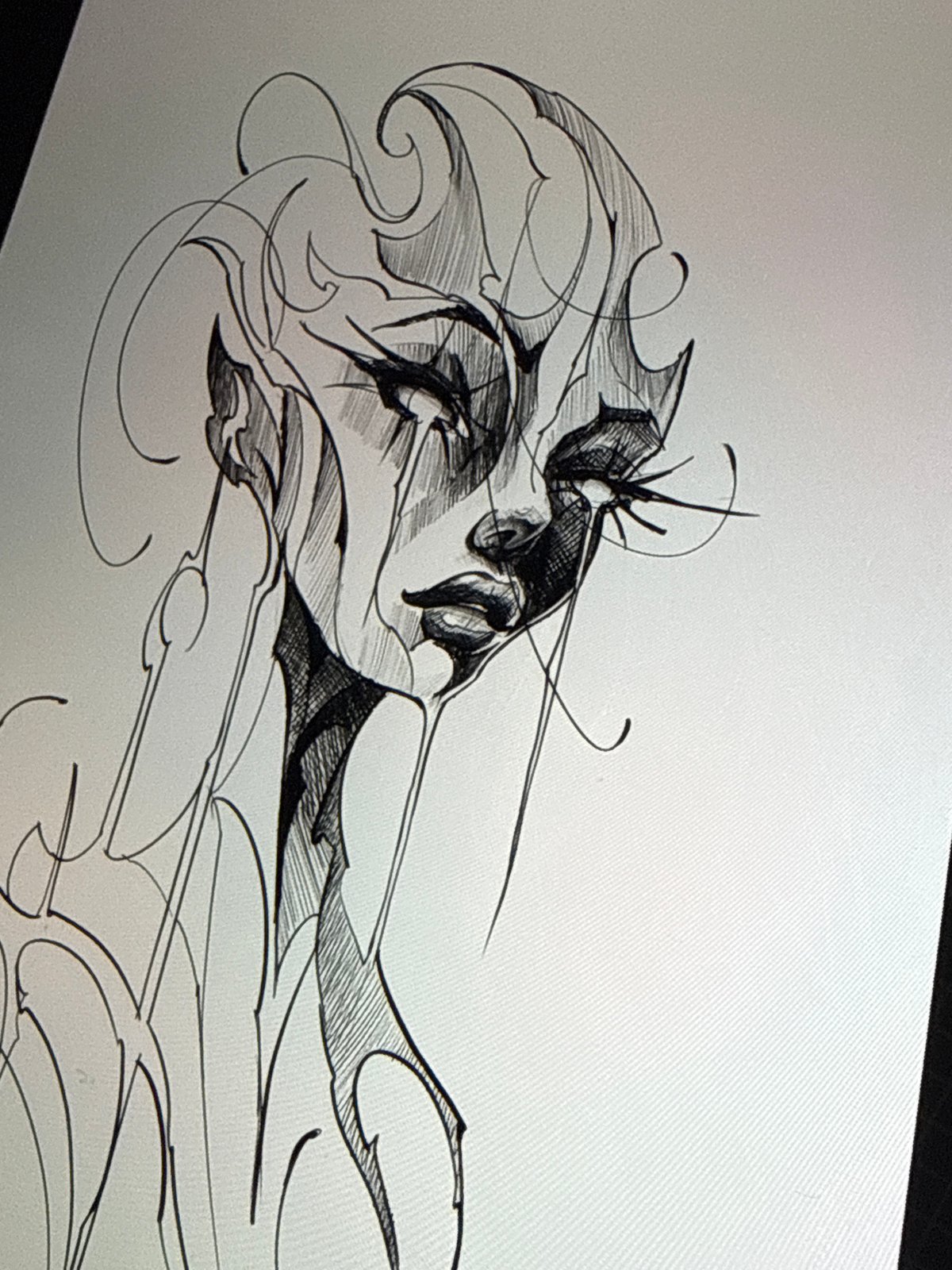 Digital artist creates portrait with Apple Pencil in Sofia