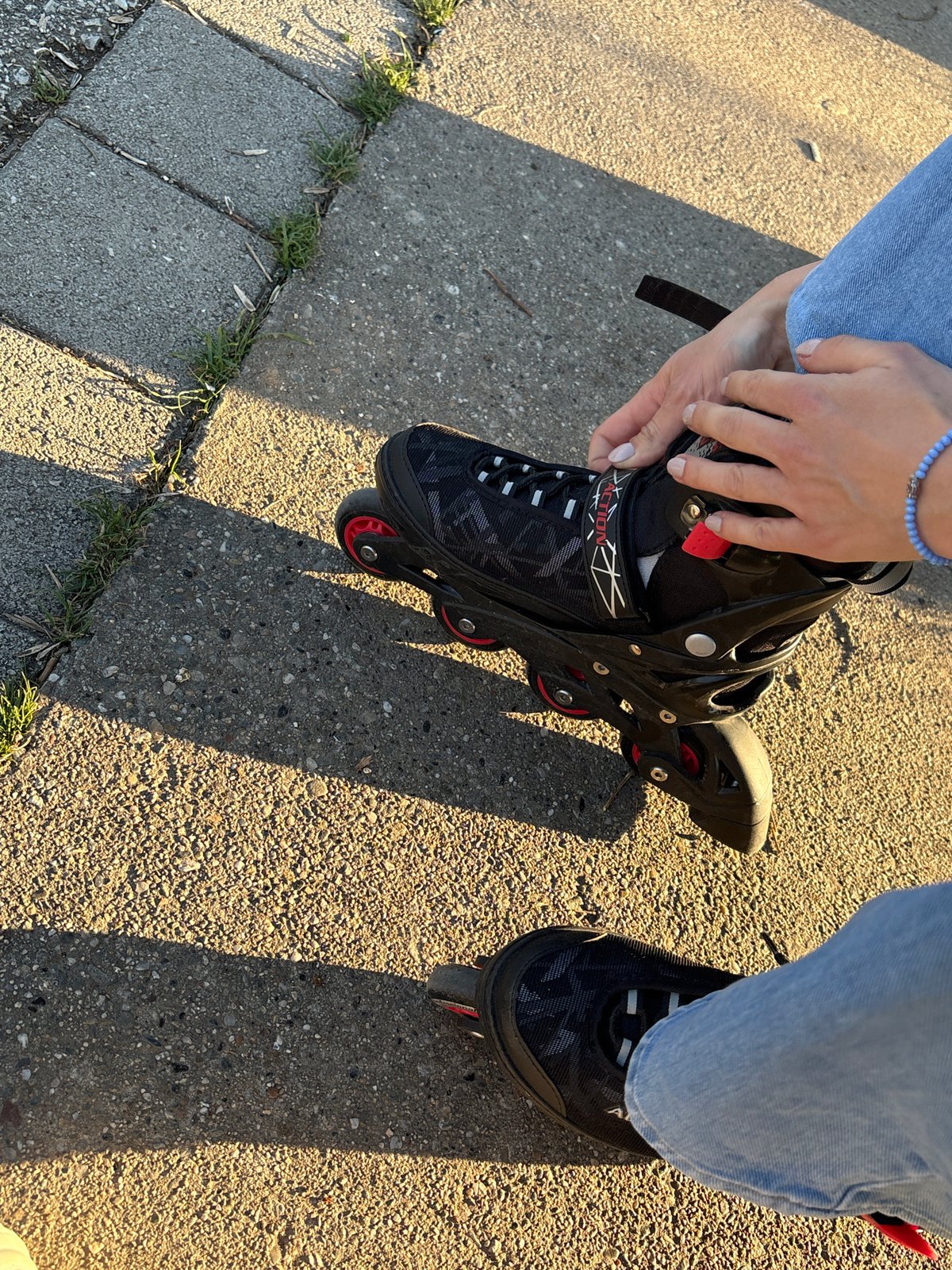 Person enjoys sunny afternoon skating session in Kragujevac