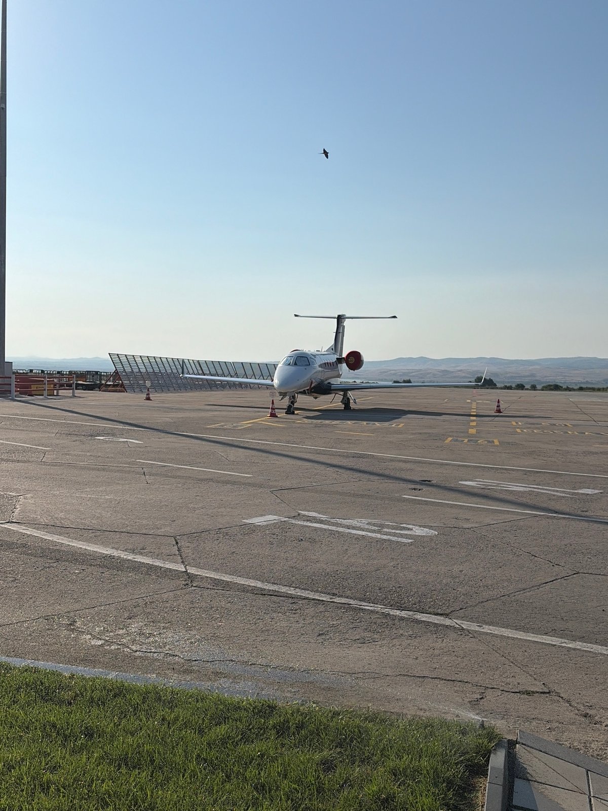 White jet parked on the tarmac at Burgas Airport