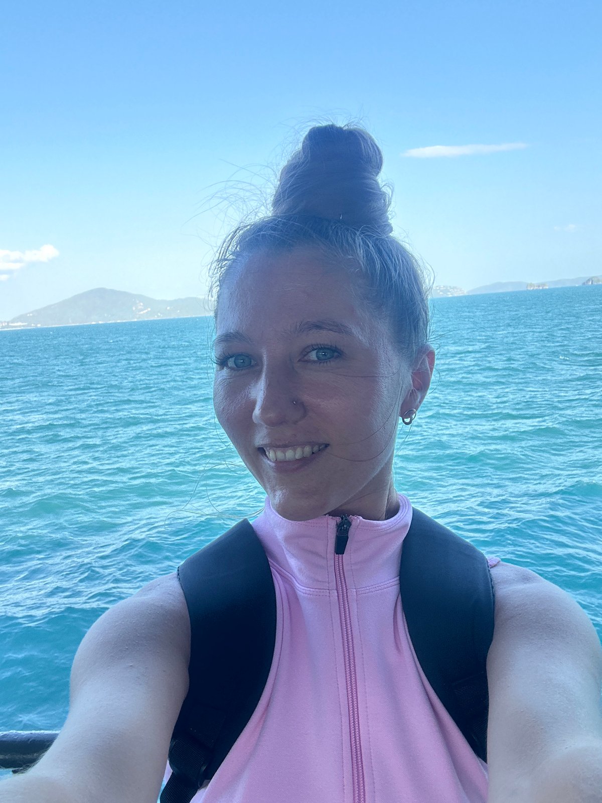 Ferry ride through Thai waters, deck views and a selfie