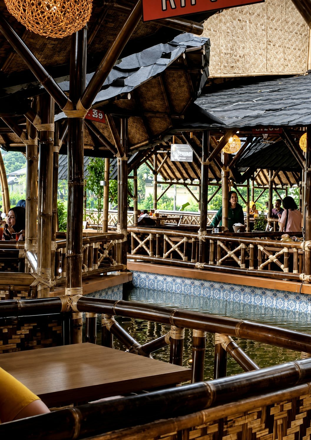 Inside Kampung Kecil, Medan's bamboo-built open-air restaurant