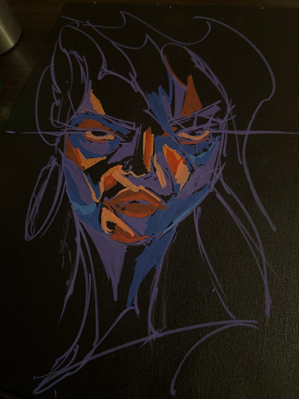 Artist creates mixed-media works during afternoon session in Sofia