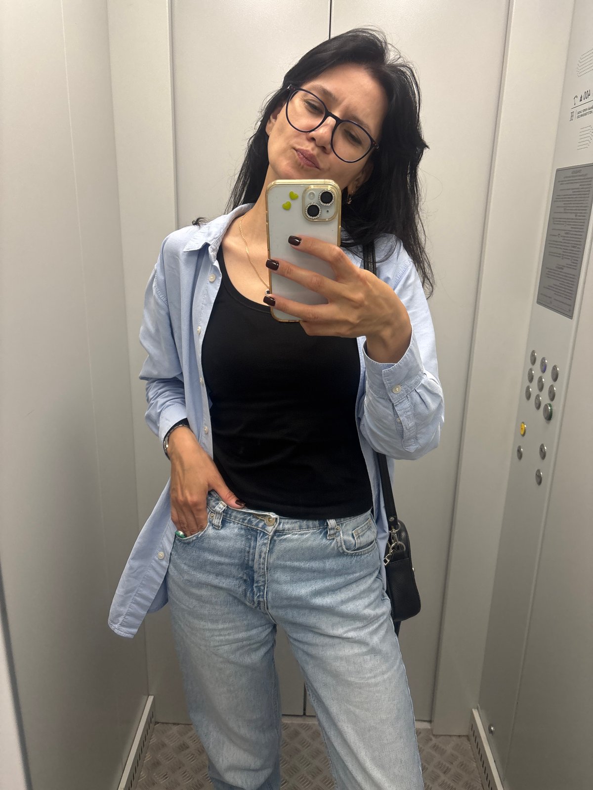 Elevator selfie moment in Chaikovsky, Russia