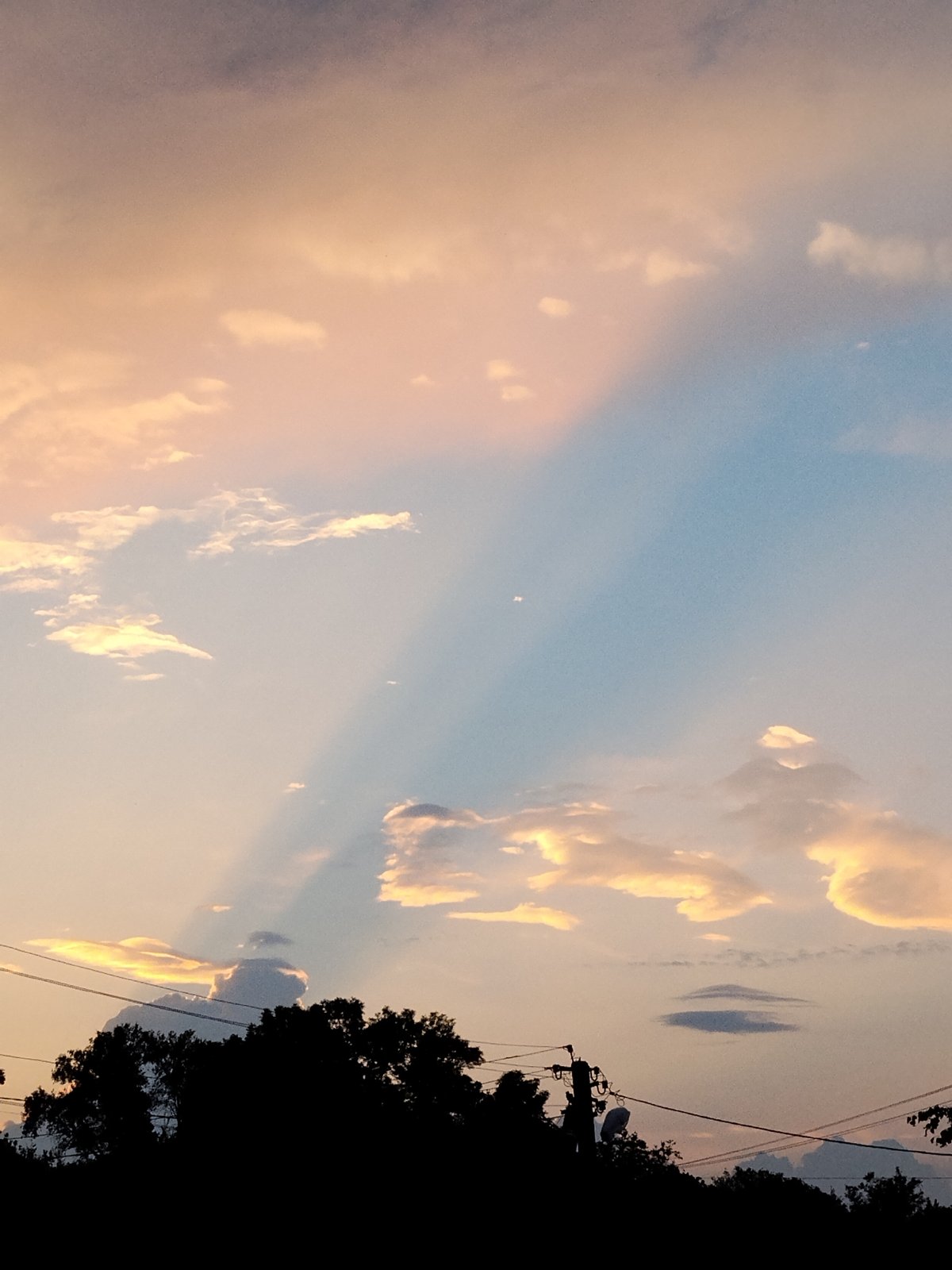 Sunset sky over Ustyvytsia, Ukraine, captured in four angles