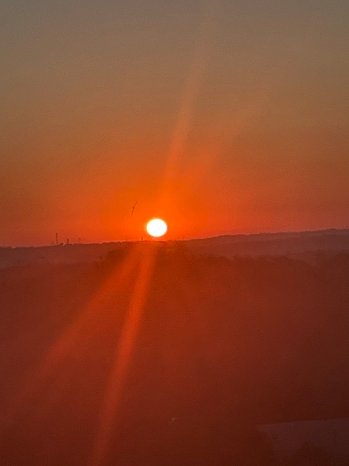 Sunrise over Novocherkassk rooftops, caught from above