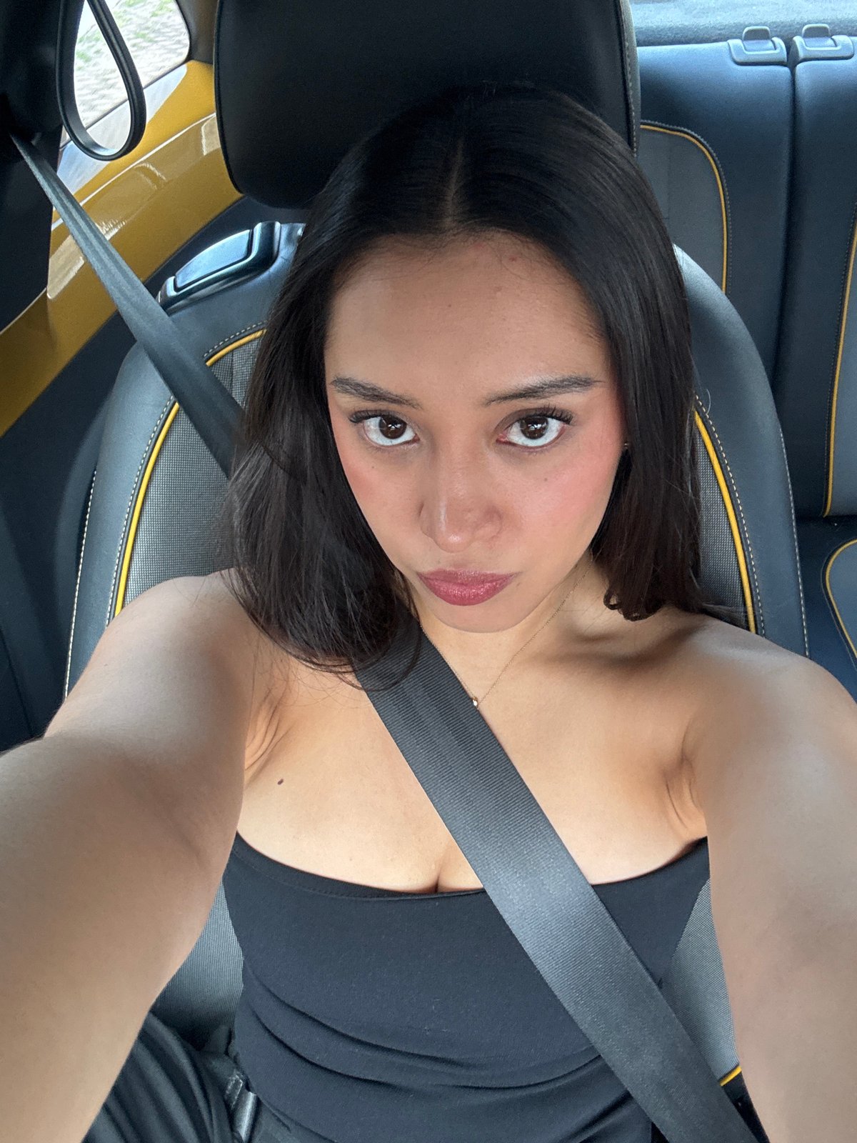 Woman seated in car observed in Puebla, Mexico