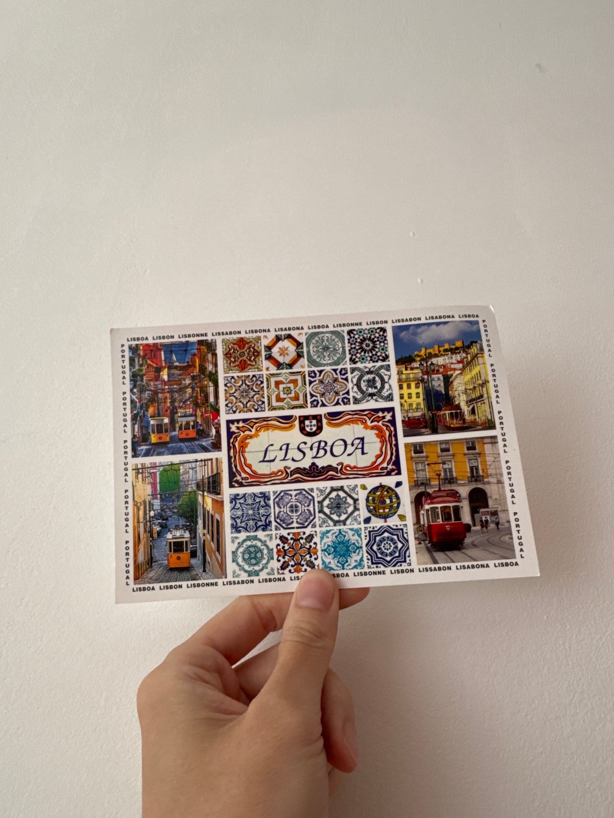 Lisbon postcard displayed in Riga, Latvia