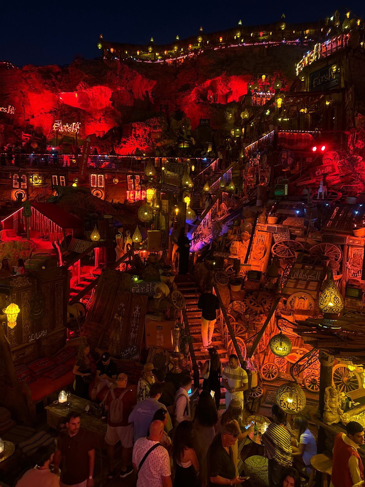 Nightlife captured at Farsha Mountain Lounge in Sharm El Sheikh